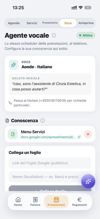 Kaio — configurazione dell'agente vocale